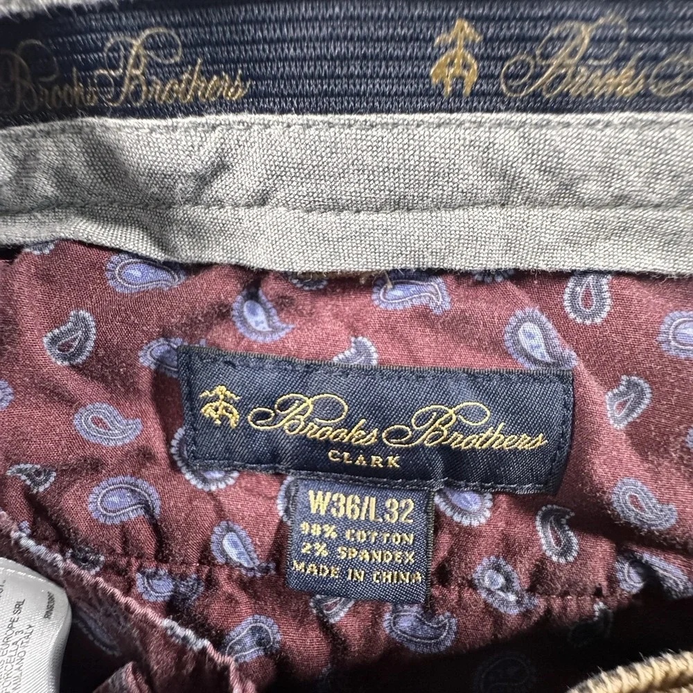 Brooks Brothers Clark Corduroy Pants Mens 36x31 (read) Tan Classic Straight‎